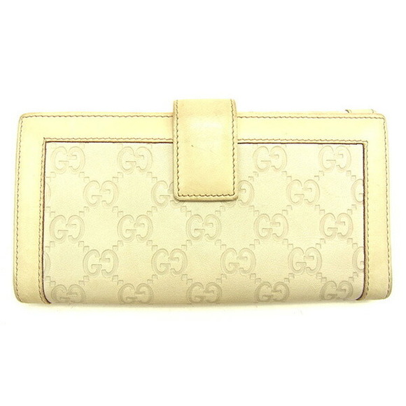 Gucci leather ssima Wallet white off long - Picture 1 of 6
